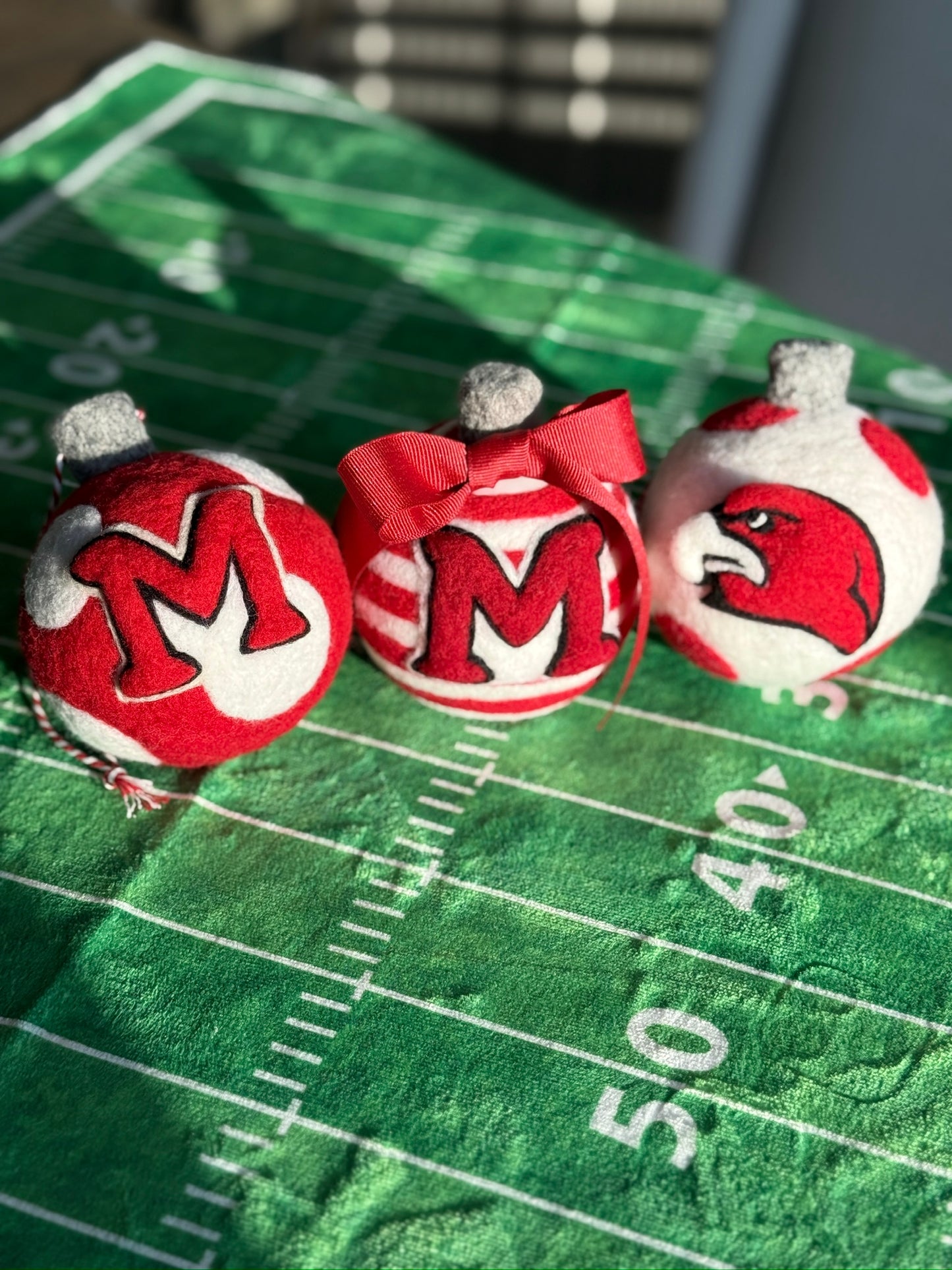Miami University - "M" on striped ornament