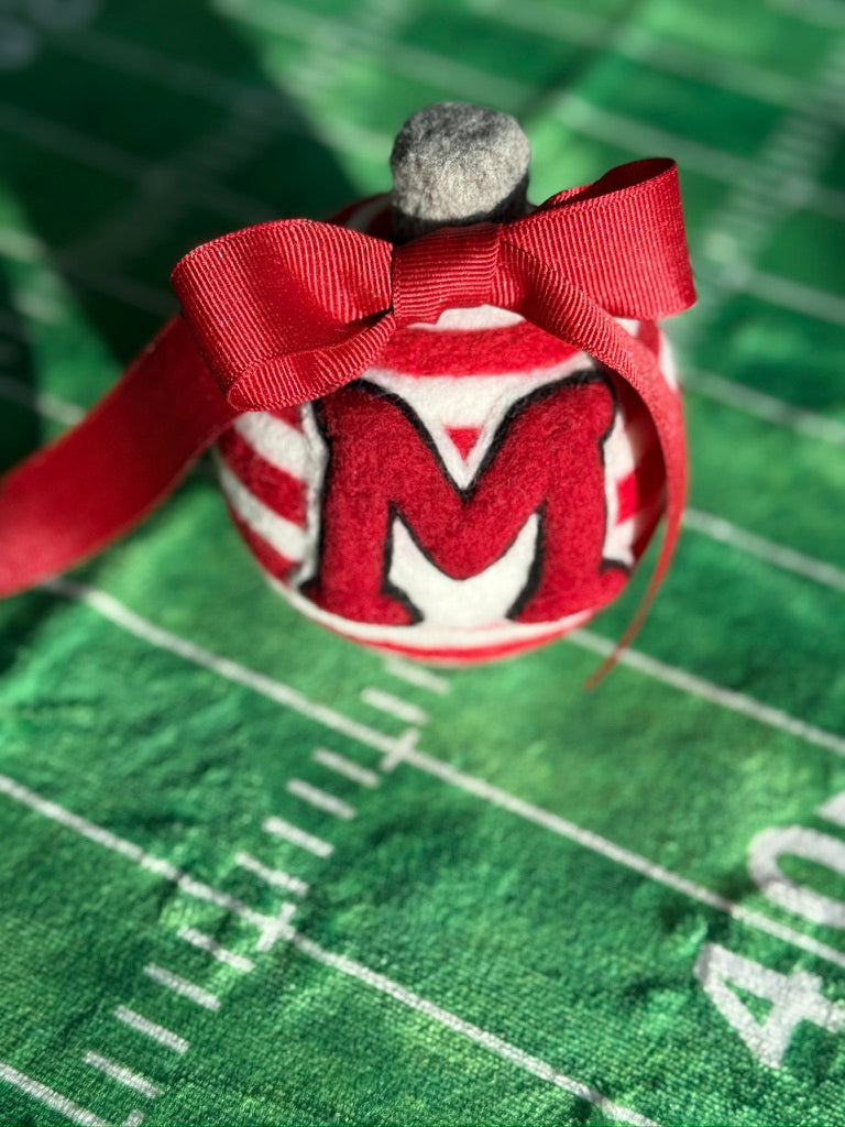 Miami University - "M" on striped ornament