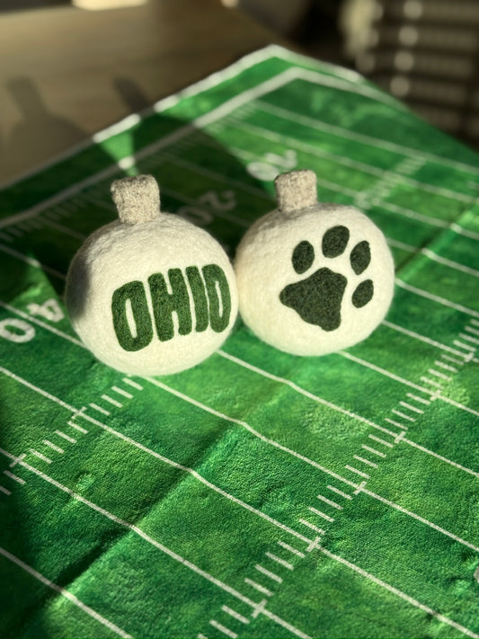 Ohio University - White with Ohio text and Bobcat paw print
