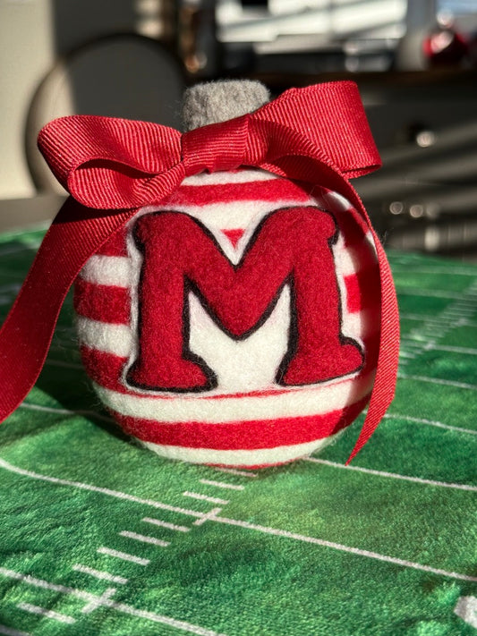 Miami University - "M" on striped ornament